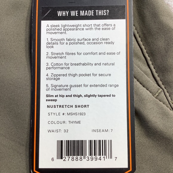 DU/ER Nustretch Shorts Thyme Green Technical Performance Mens Size 32 NWT - Picture 5 of 16